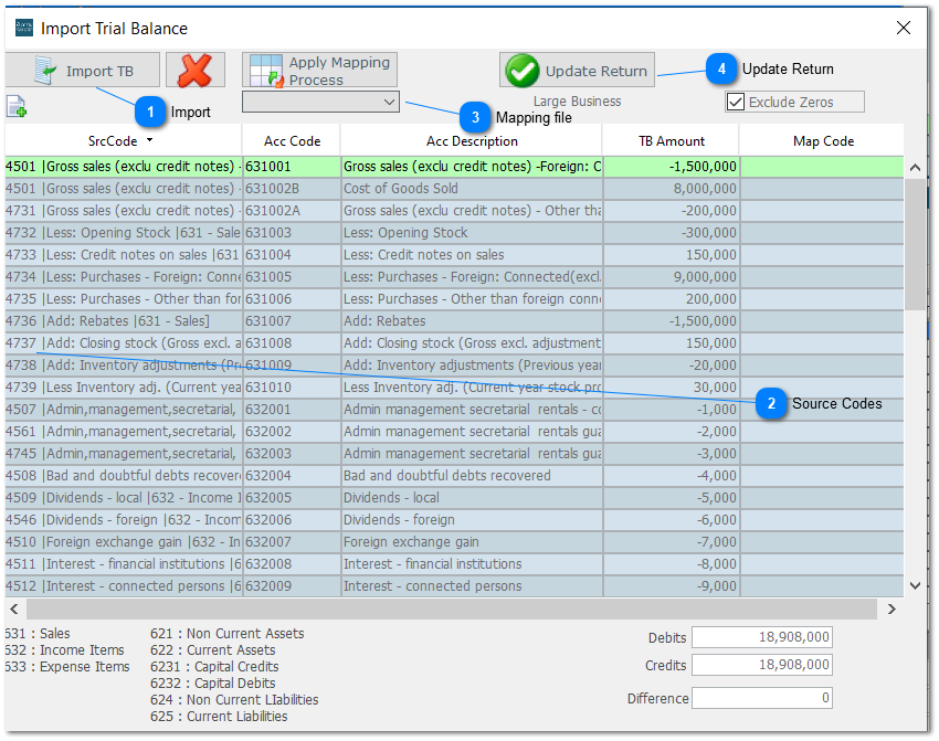 ITR14 Trial Balance Import a